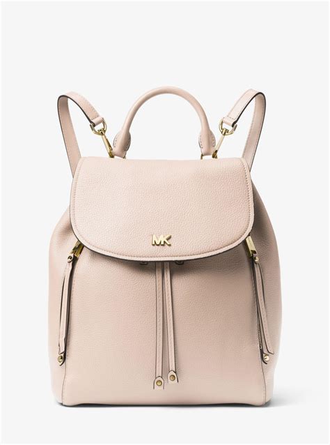 michael kors evie pebbled leather medium backpack in optic|MICHAEL Michael Kors Evie Pebble Leather Shoulder Bag .